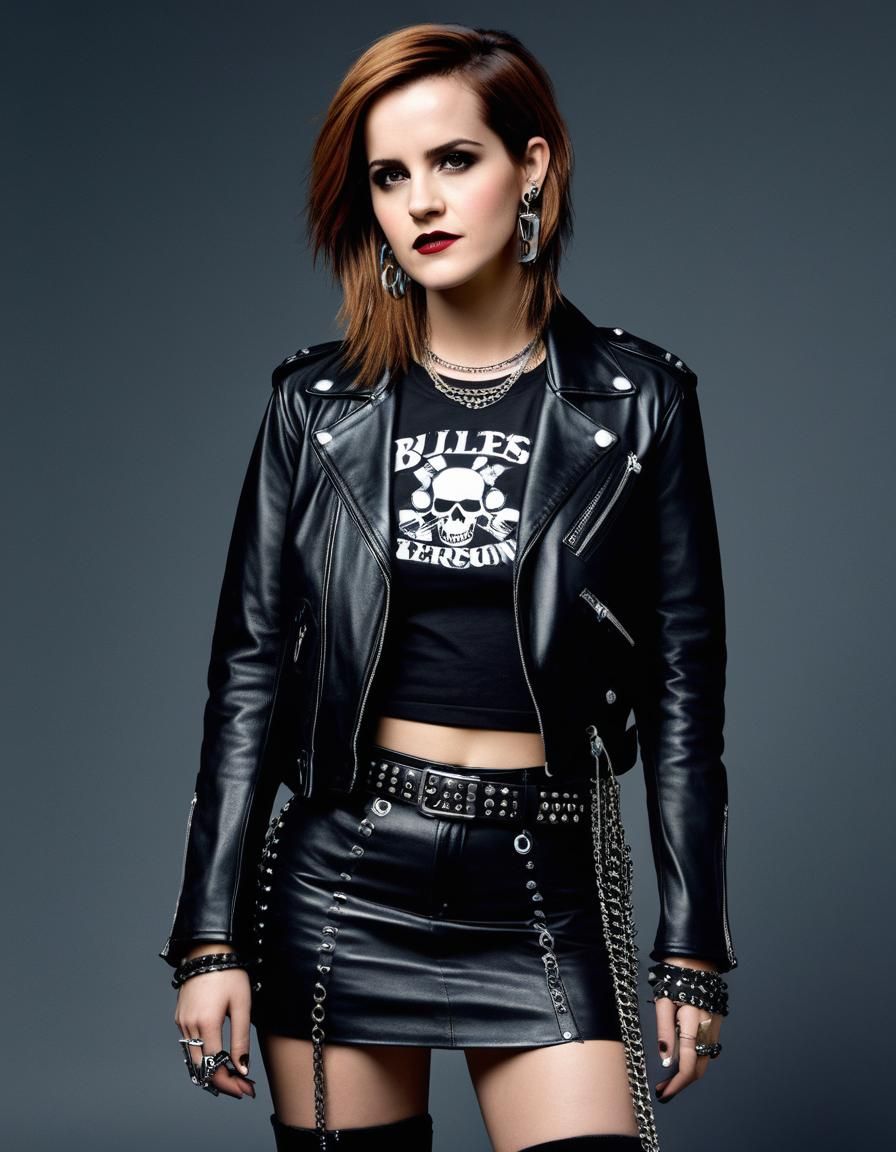 Emma Watson as a Punk Girl: Photorealistic Portrait