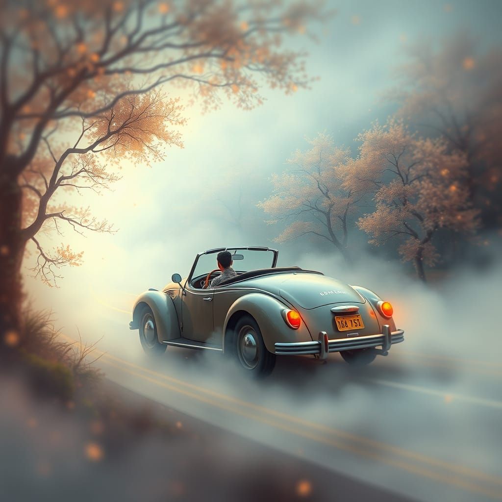 Vintage Roadster Transports Driver to Mystical Realm