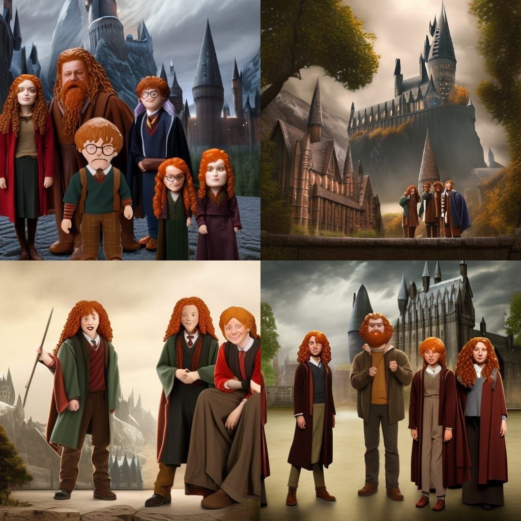 Harry Potter Bobbleheads at Hogwarts: Detailed Matte Paintin...
