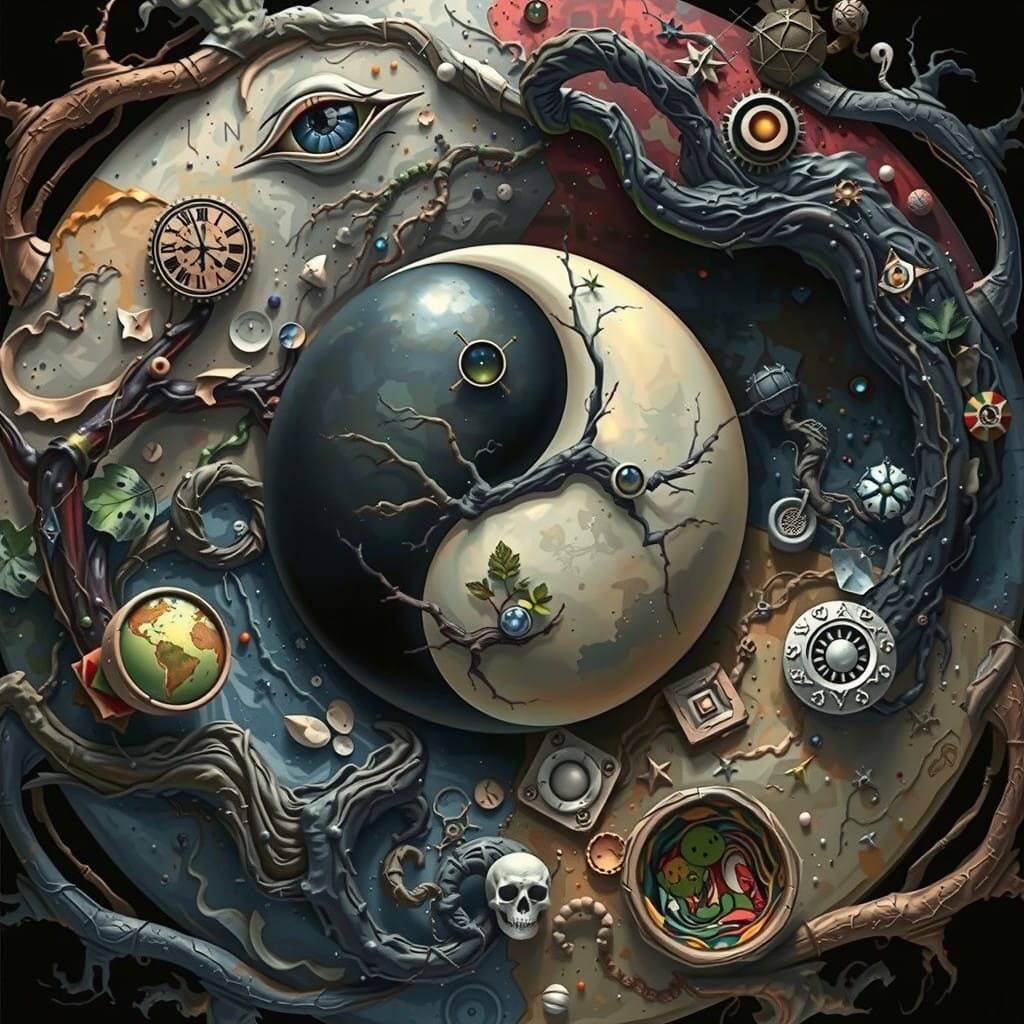 Surreal Earth Art Merging Yin and Yang