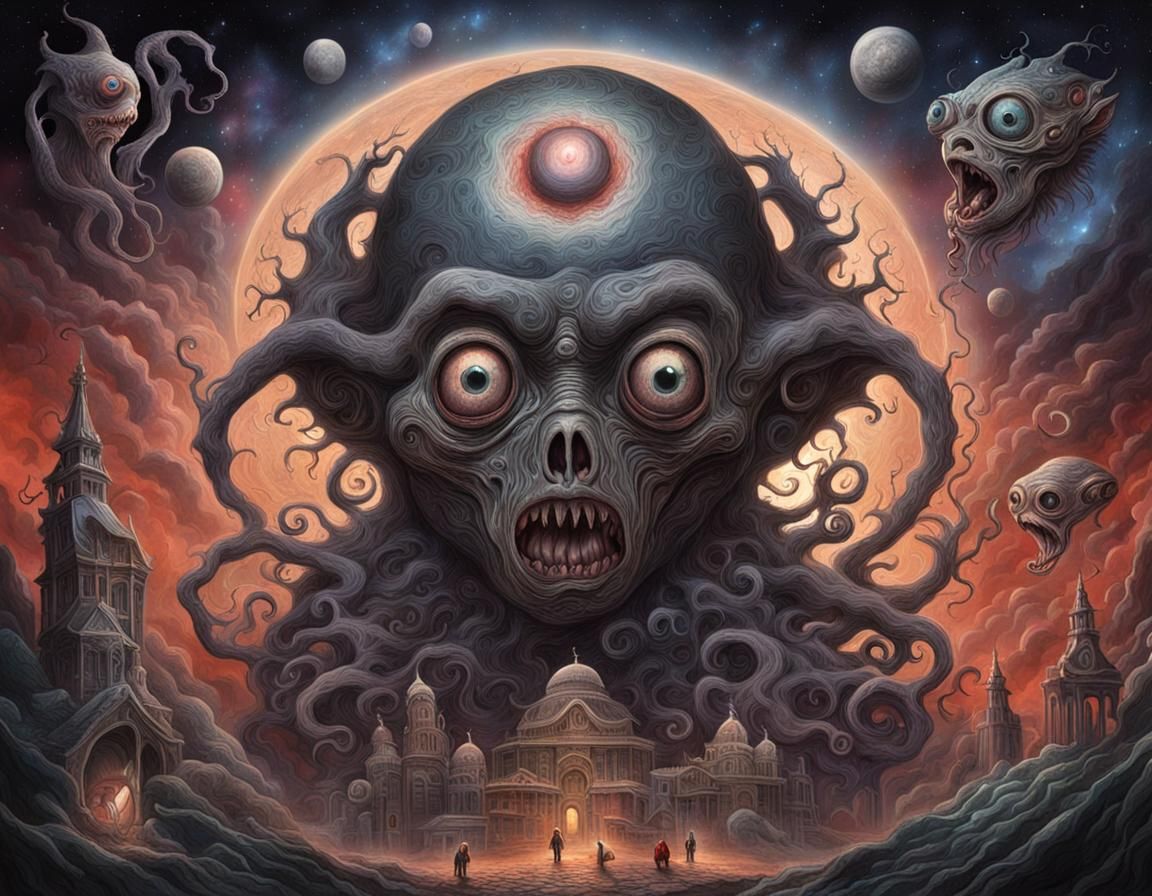 Surreal Cosmic Horror Homunculus in High Detail