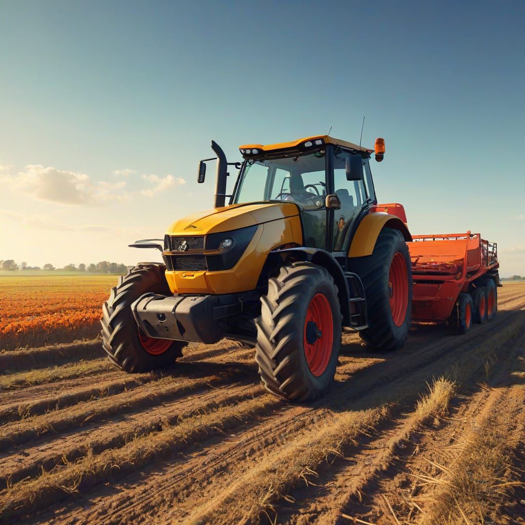 Jeremy Clarkson Drives Lamborghini Tractor: Digital Art