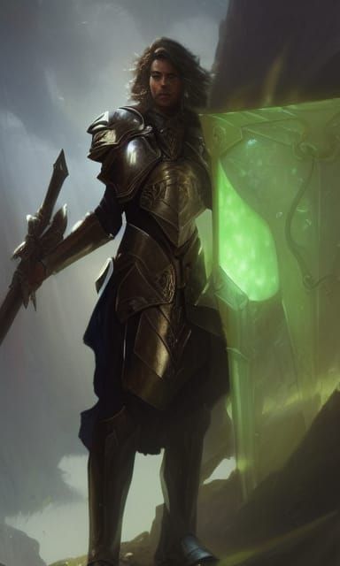 Ethereal Paladin in Silver Armor: Fantasy Portrait