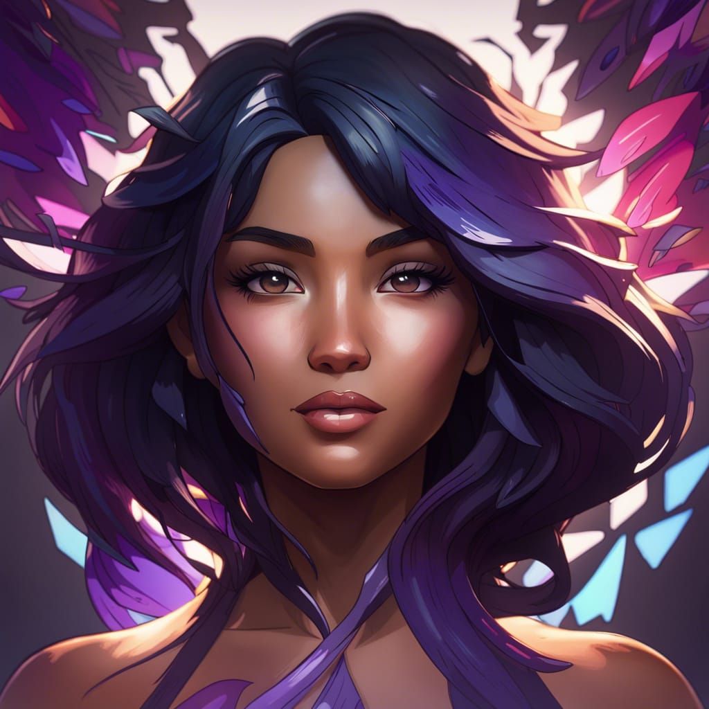 Detailed Portrait in Art Nouveau Style