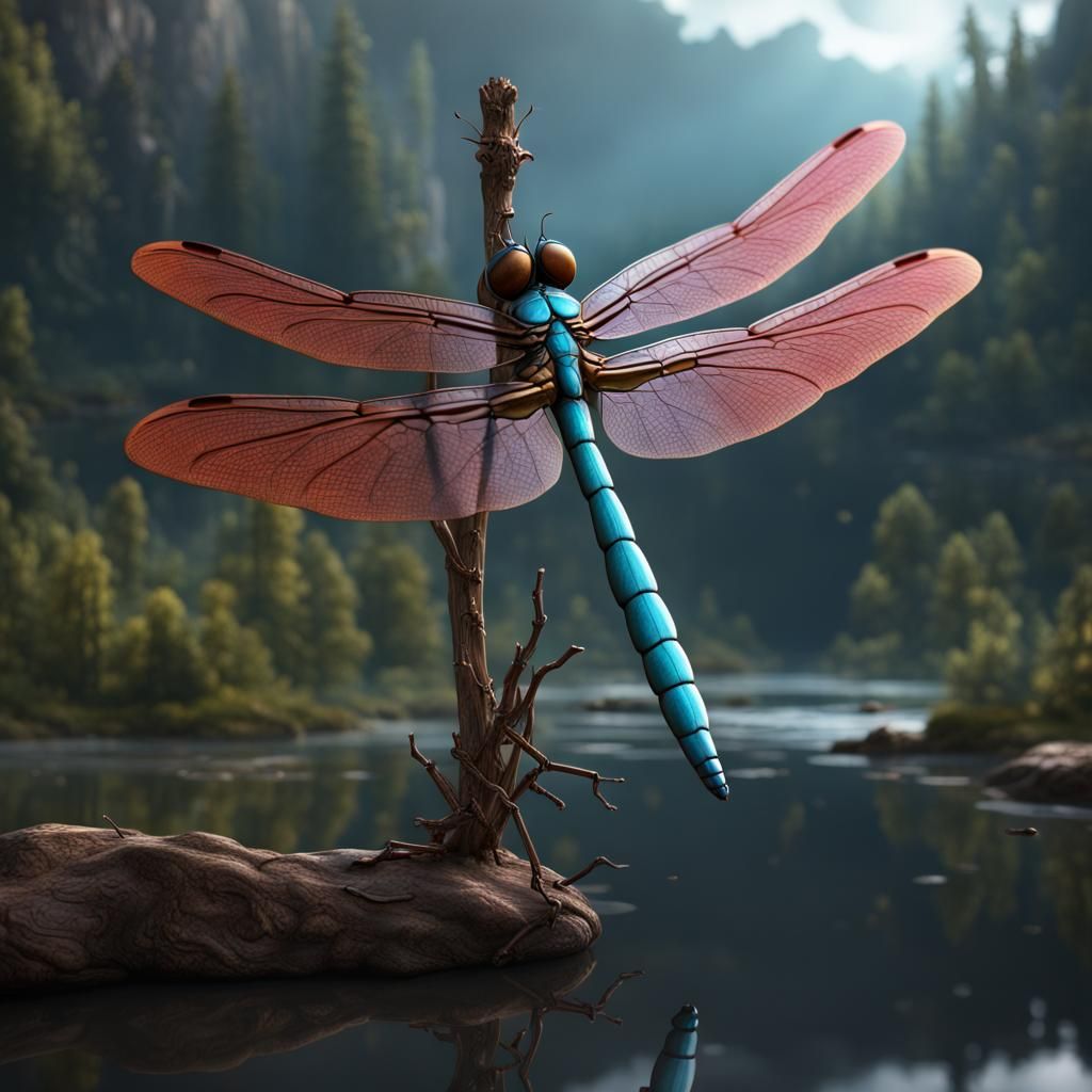 Dragonfly on a Stick: Detailed Matte Painting