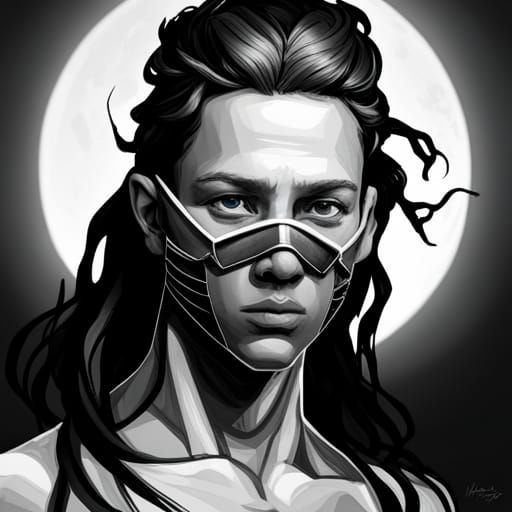 18th Century Protester Portrait in Art Nouveau Style