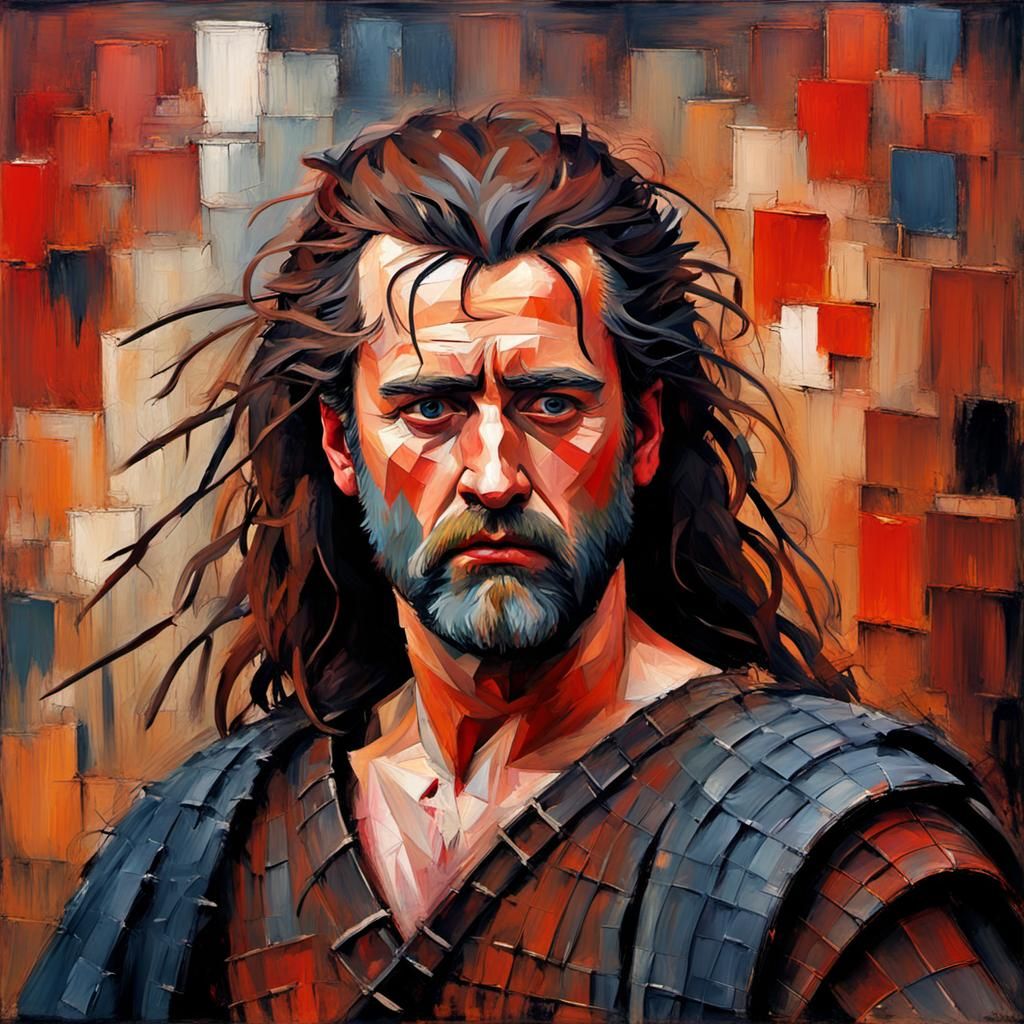 Gothic Cannibalistic Portrait as Impasto Painting