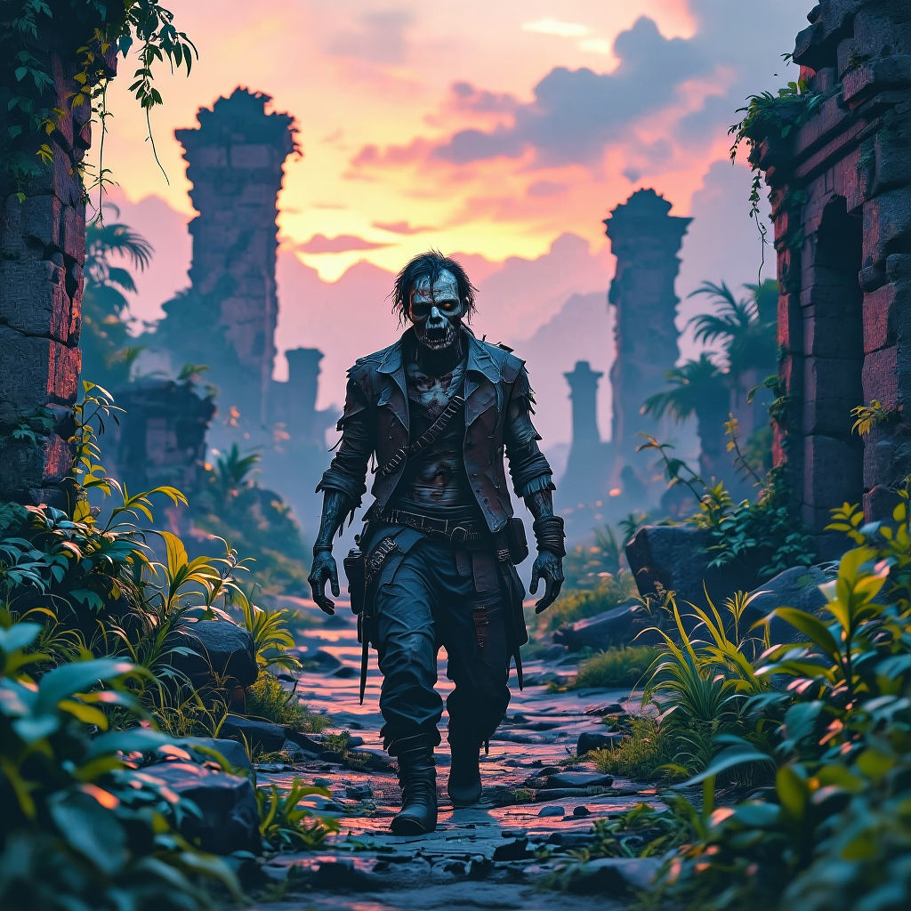 Detailed Matte Painting of a Zombie in 8k