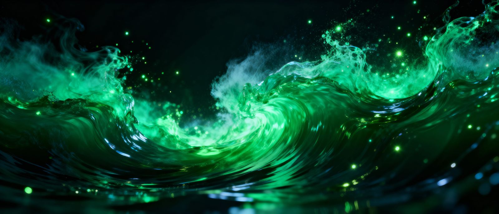 Vibrant Emerald Swirls in Hyperrealistic Style
