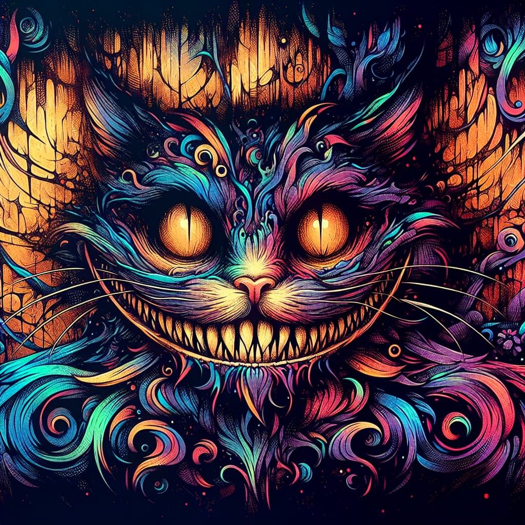 Feline Enigma in Dark Fantasy Realm