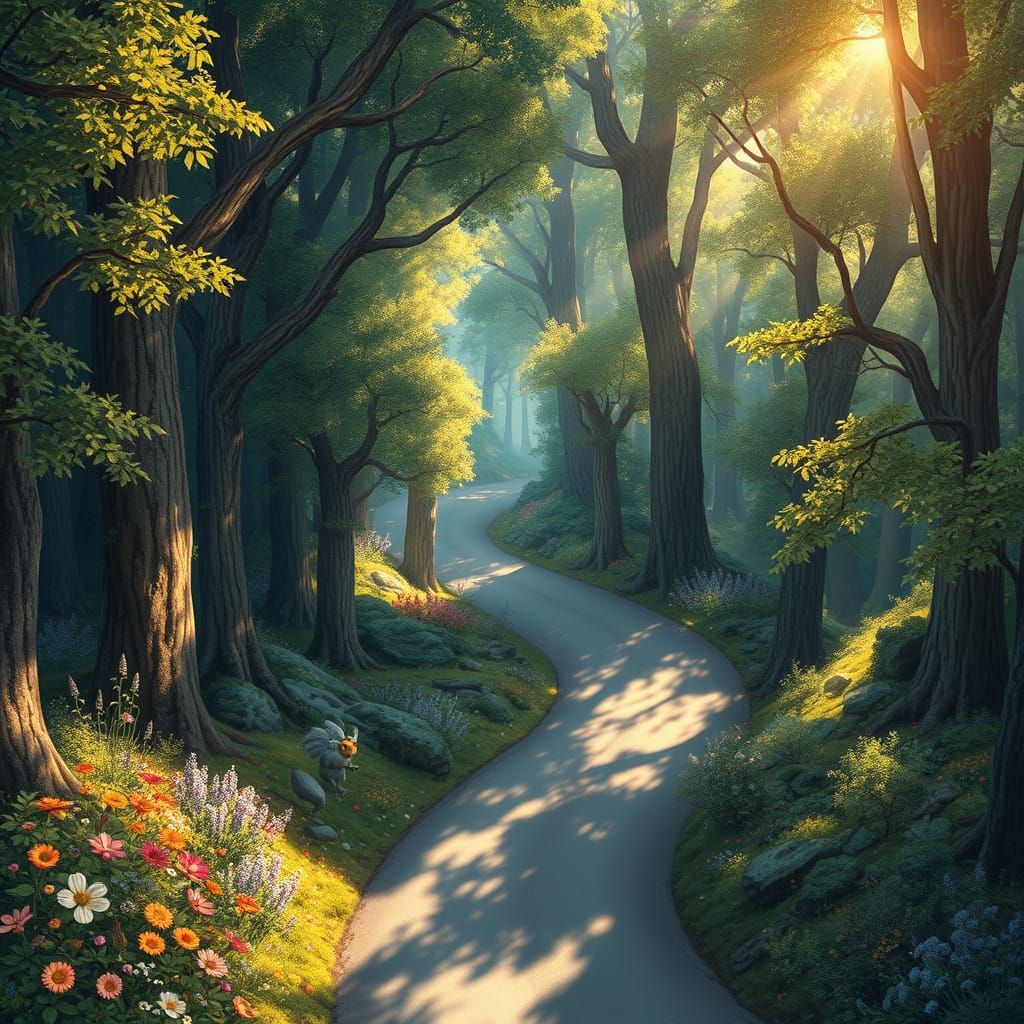 Enchanted Forest Road: Fantasy Concept Art