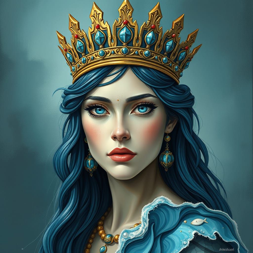 Iranian Water Goddess Anahita in Hyperrealistic Style