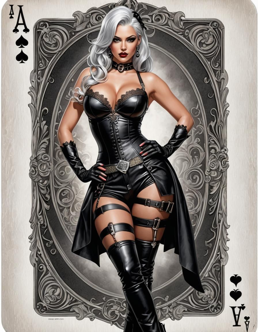 Ace of Spades Pinup Girl on Playing Card