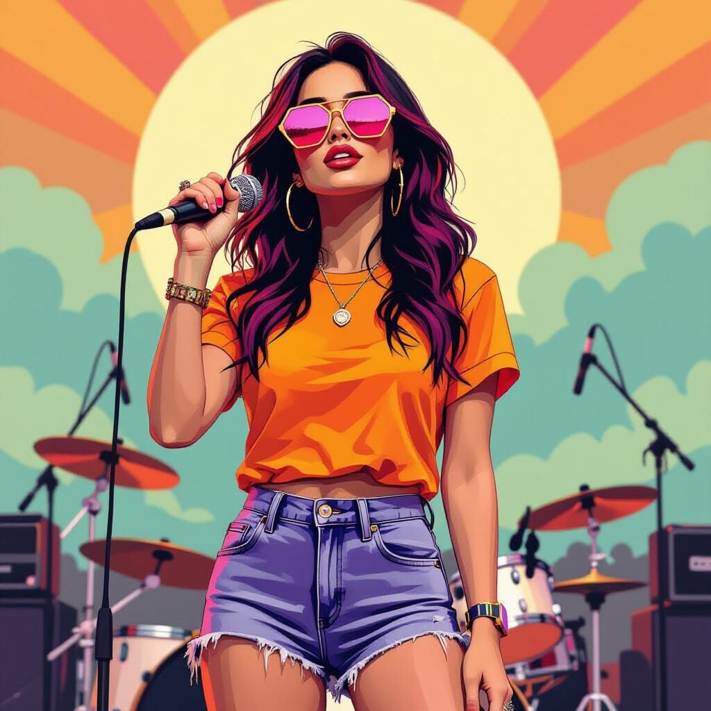 American Singer Performs at Glastonbury, Vibrant Festival Ar...