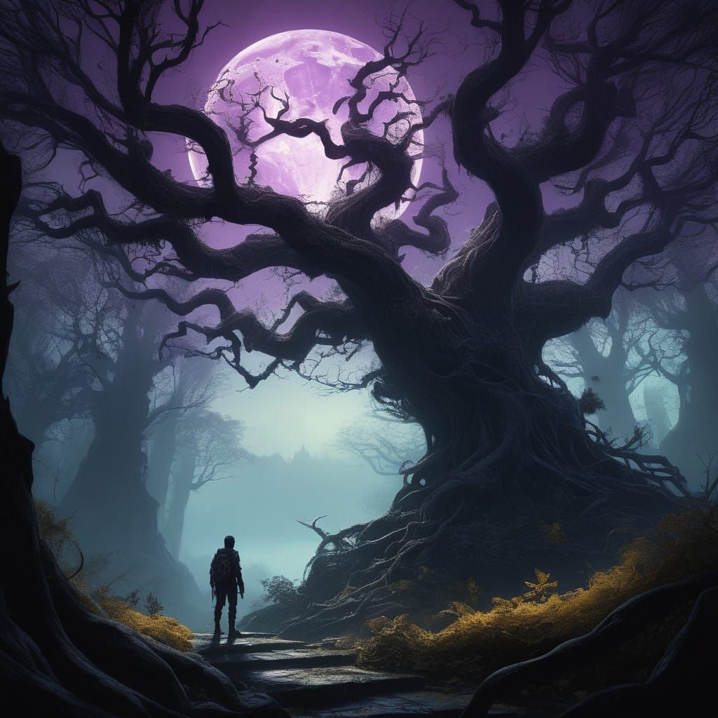 Ancient Forest Threshold in a Hyper-Realistic Digital Painti...