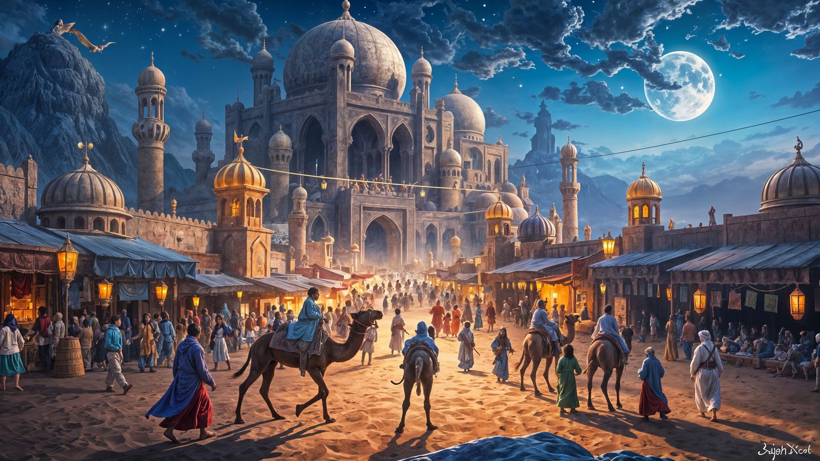 Aladdin's Arabian Nights Fantasy in Anime Style