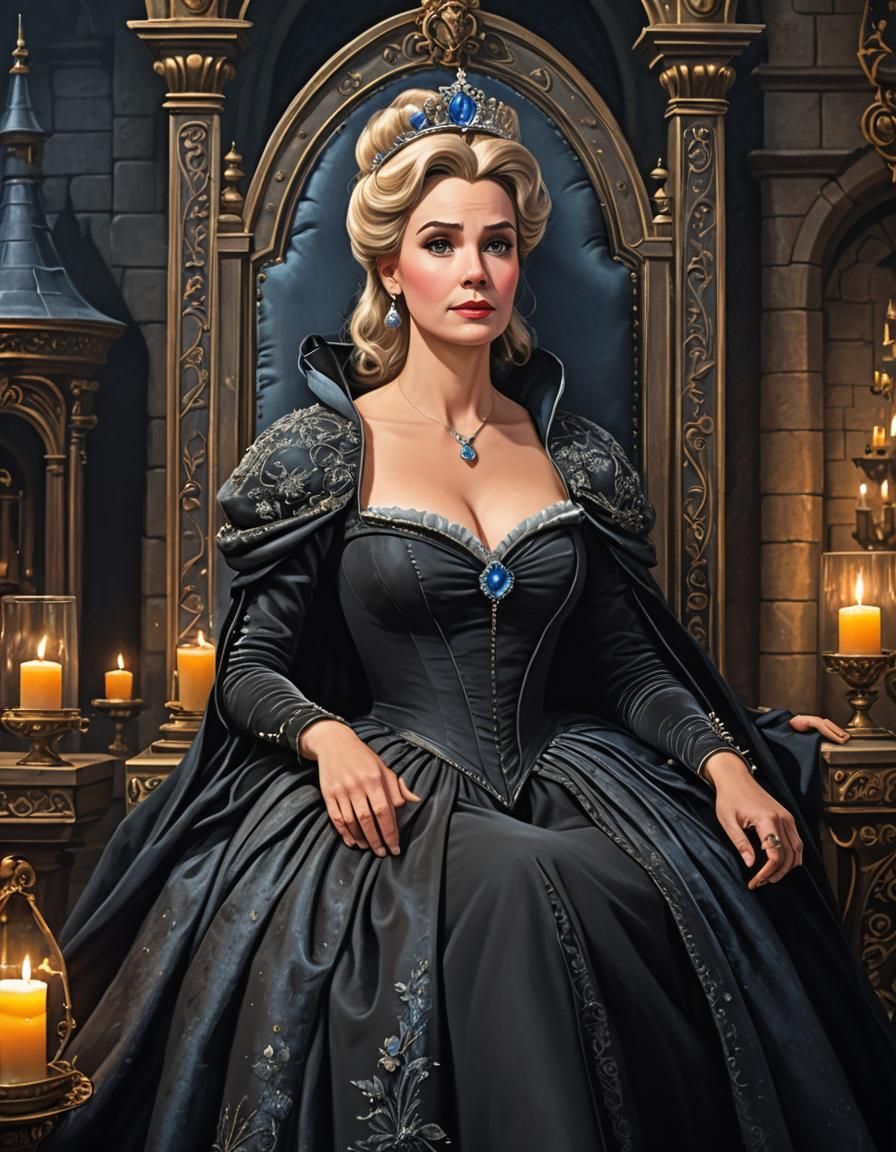 Cinderella as Villainous Queen in Hyperdetailed Portrait