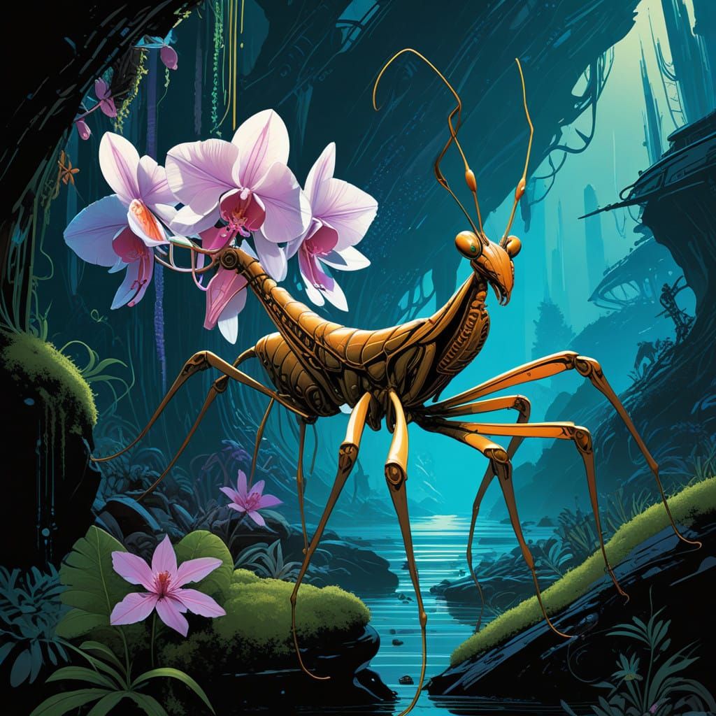 Biomorphic Xeno-Biological Aliens of Iridescent Exoplanet