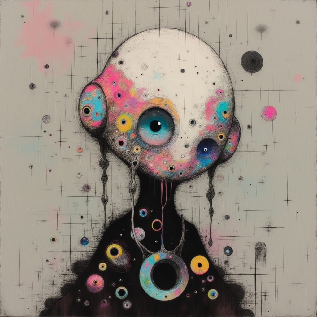 Surreal Alien Alcohol-Ink Painting with Dreamlike Textures