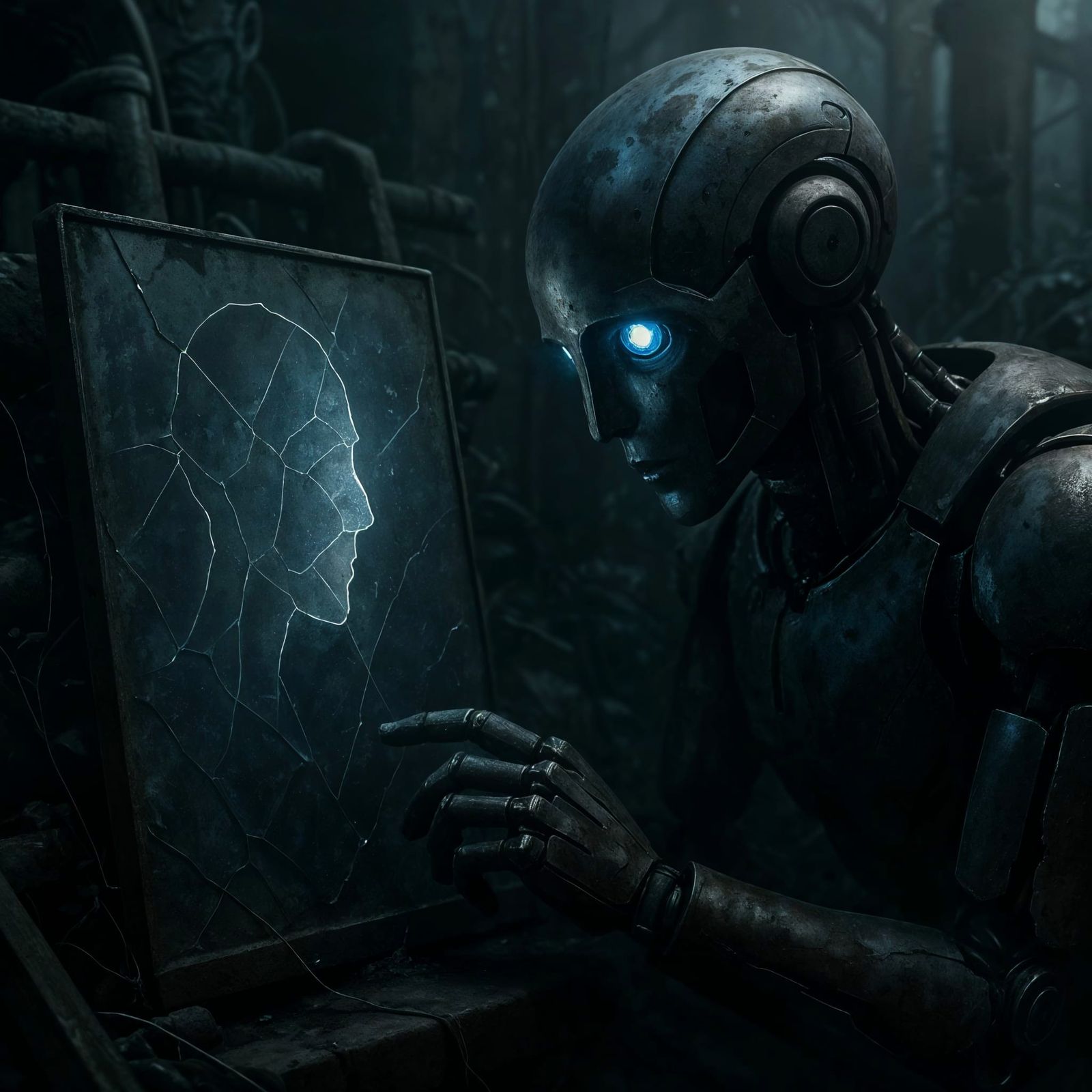 Introspective Robot Gazing at Human Reflection