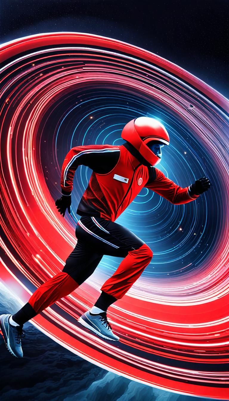 Canadian Athletes Race on Saturn in Futuristic Art