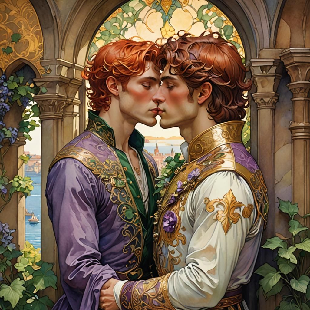 Art Nouveau gay couple