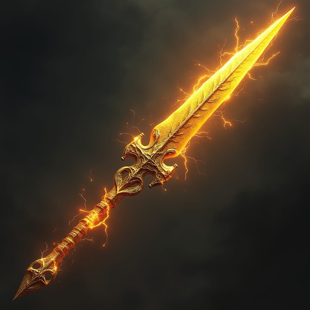 Golden Spear of Celestial Bronze, Forged with Divine Precisi...