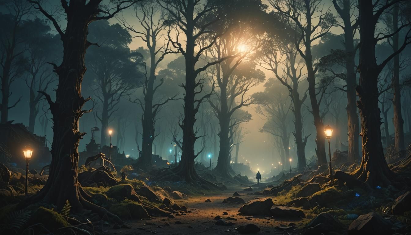 Disturbing Picture in Dramatic Digital Painting Style