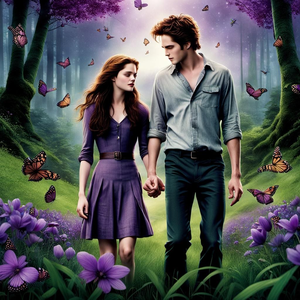 Romantic Couple in Flower Meadow Movie Poster