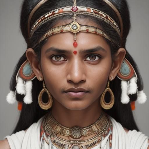 Ancient Indian Tribal Portrait in Sharp Focus