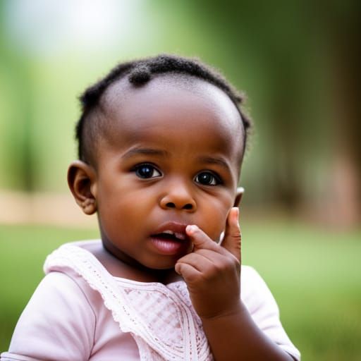 Adorable African Baby Girl Portrait in Natural Light