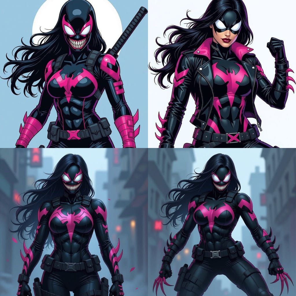 Agent Venom Female Version in Black and Pink