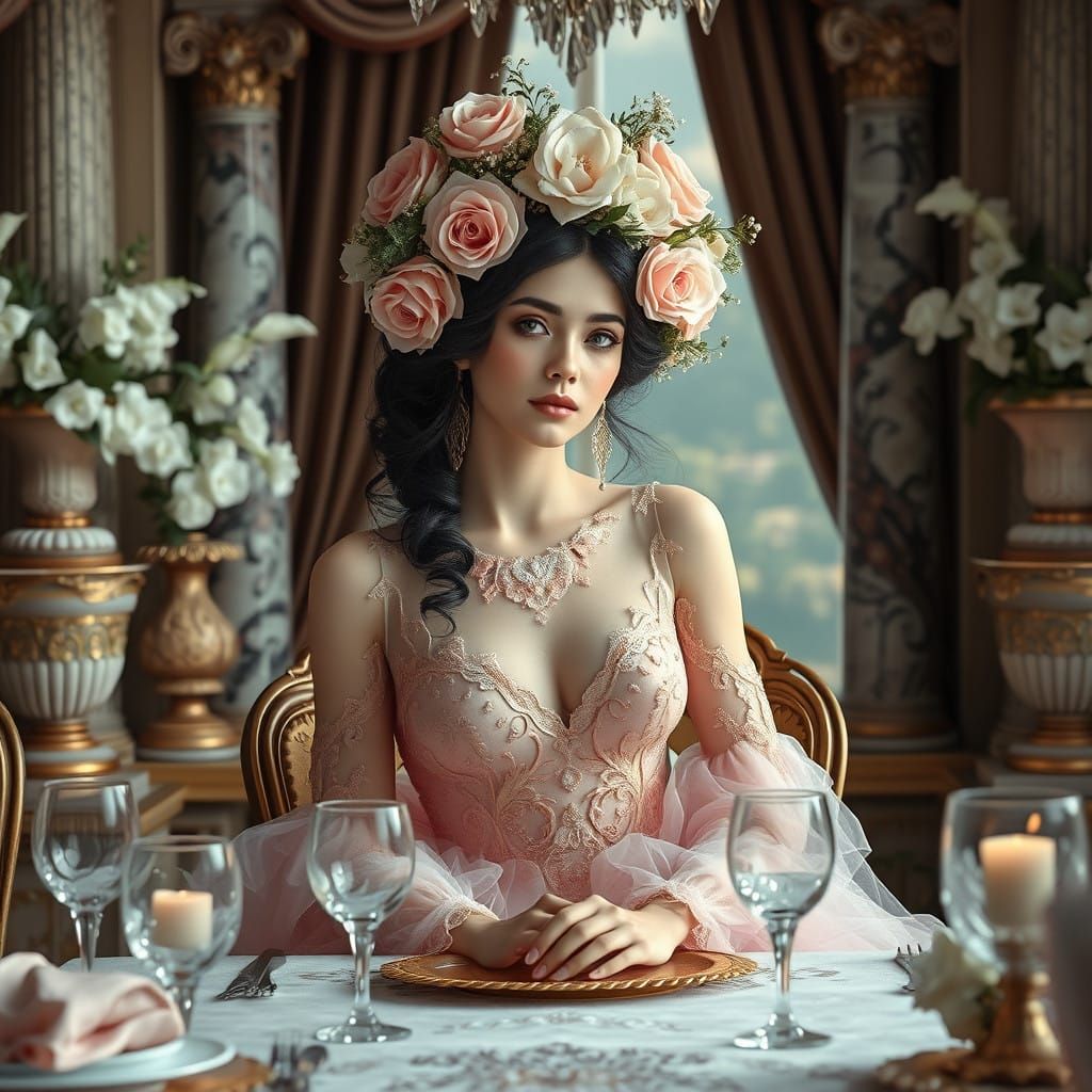 Ethereal Maiden in Regal Setting
