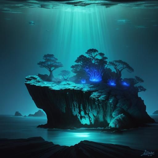 Bioluminescent Barnacle Concept Art in Triadic Colors