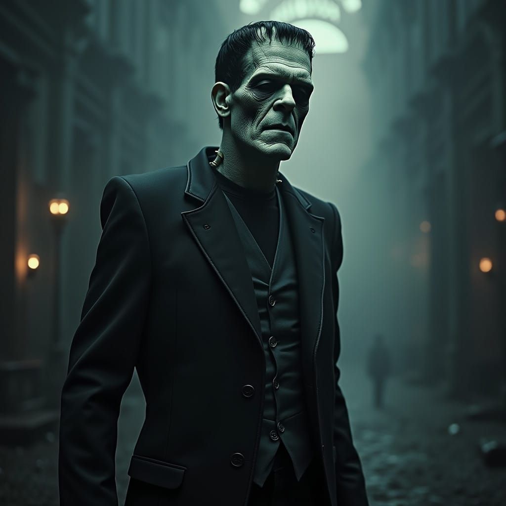 Frankenstein in Hyperrealistic Cinematic Style