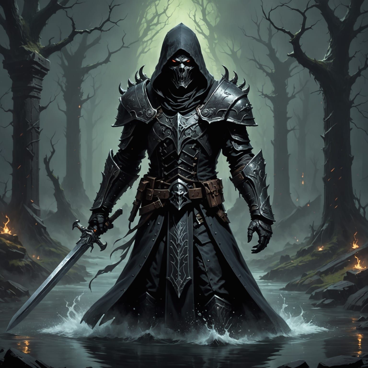 Abstract Liquid Grimdark Art