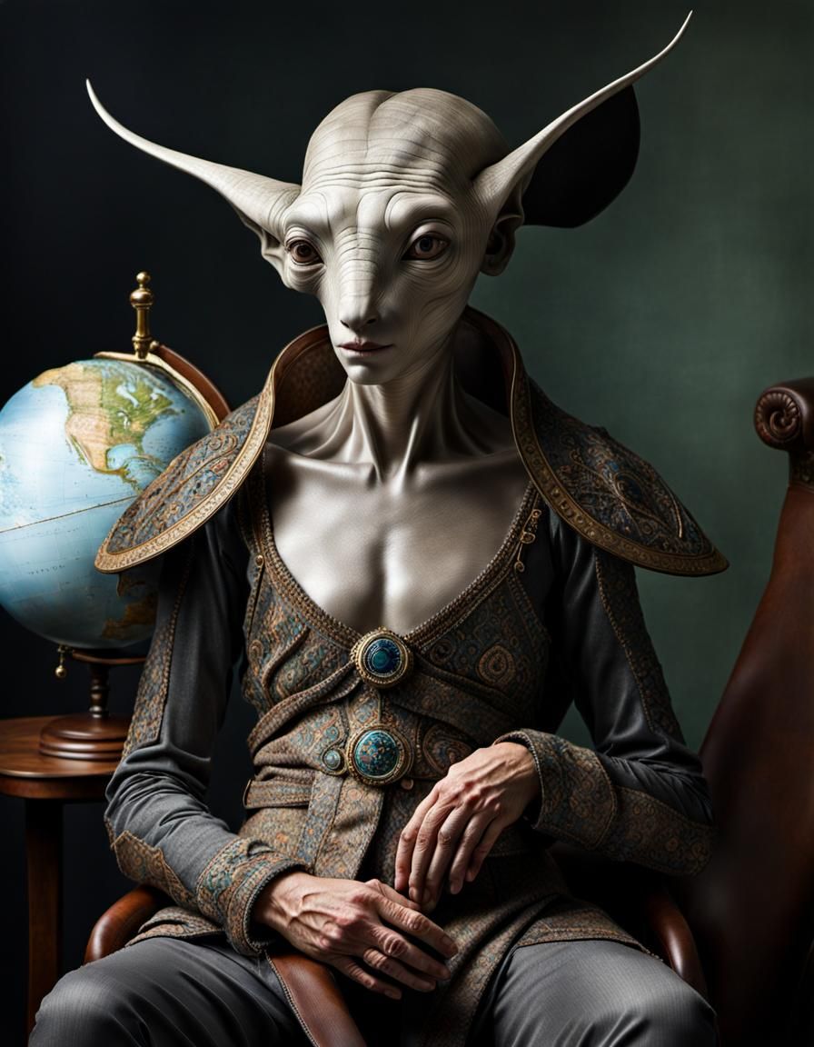 Surreal Alien Restaurant Celebration in Hyperreal Detail