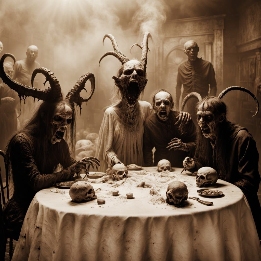 Surreal Horror: God is Meat, Sepia Photography