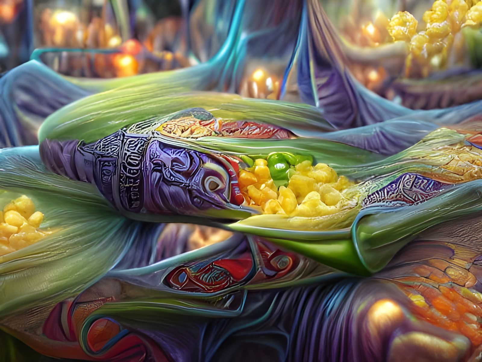 Psychedelic Sweetcorn: Mystical Fantasy Art