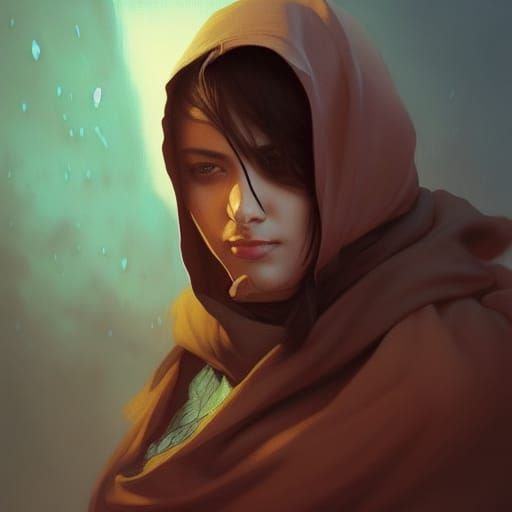 Detailed Portrait of a Hooded Desi Girl