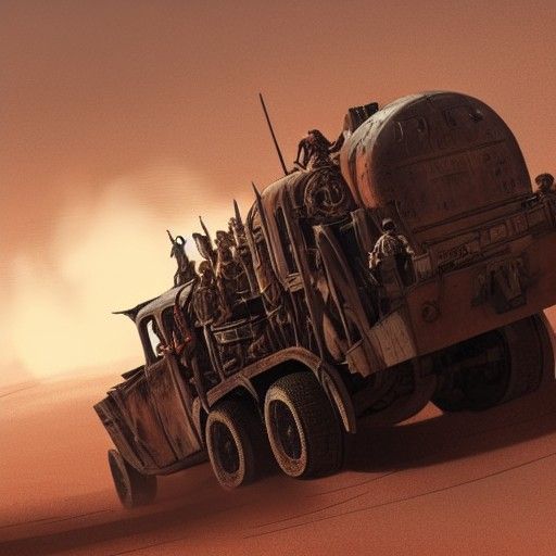 Armored War Train Derailment in Desert Landscape