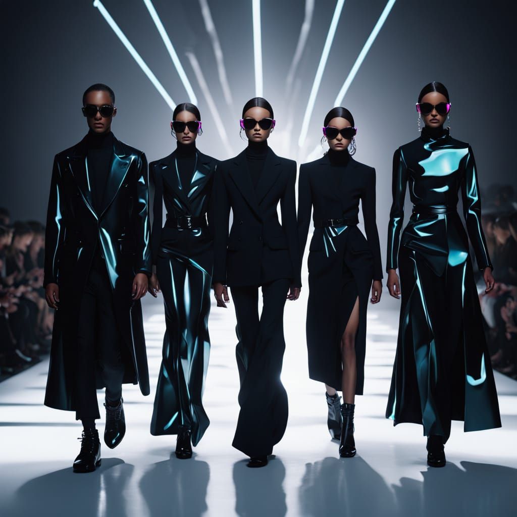 Runway Models in a Futuristic, Dreamlike Setting
