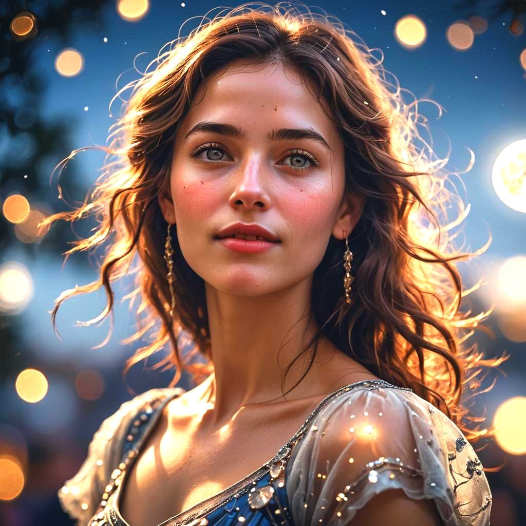 Moonlit Dance: Professional Color Portrait