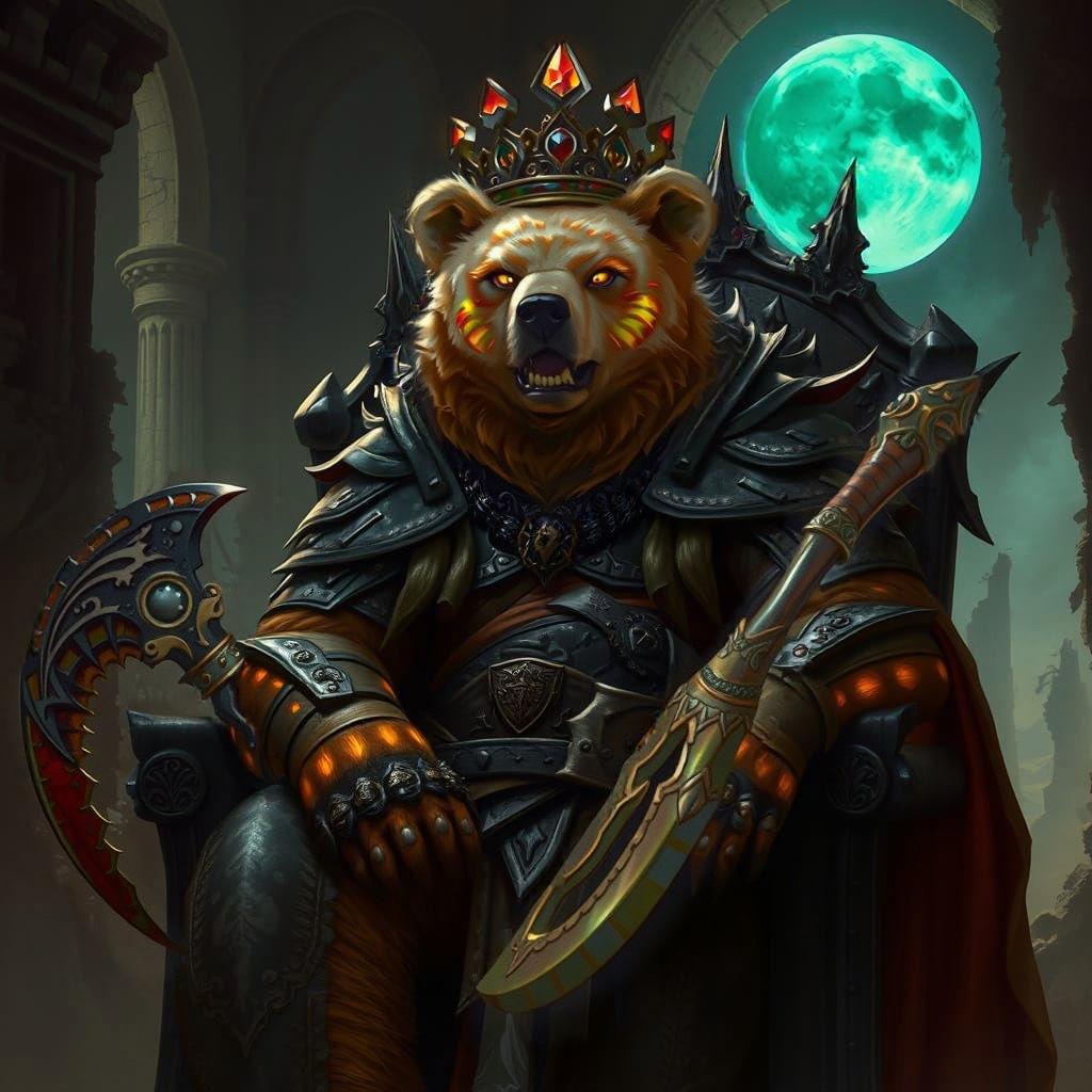 Majestic Amber King Reigns Over Bearfolk Realm