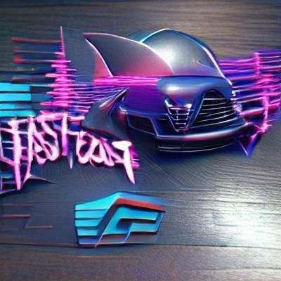 3D Synthwave Logo Design