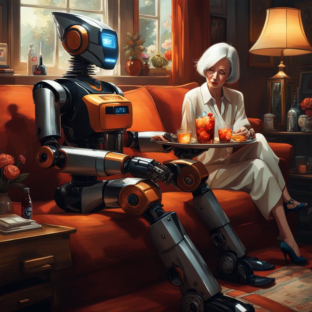 Robot Dog Butler Serving Refreshments