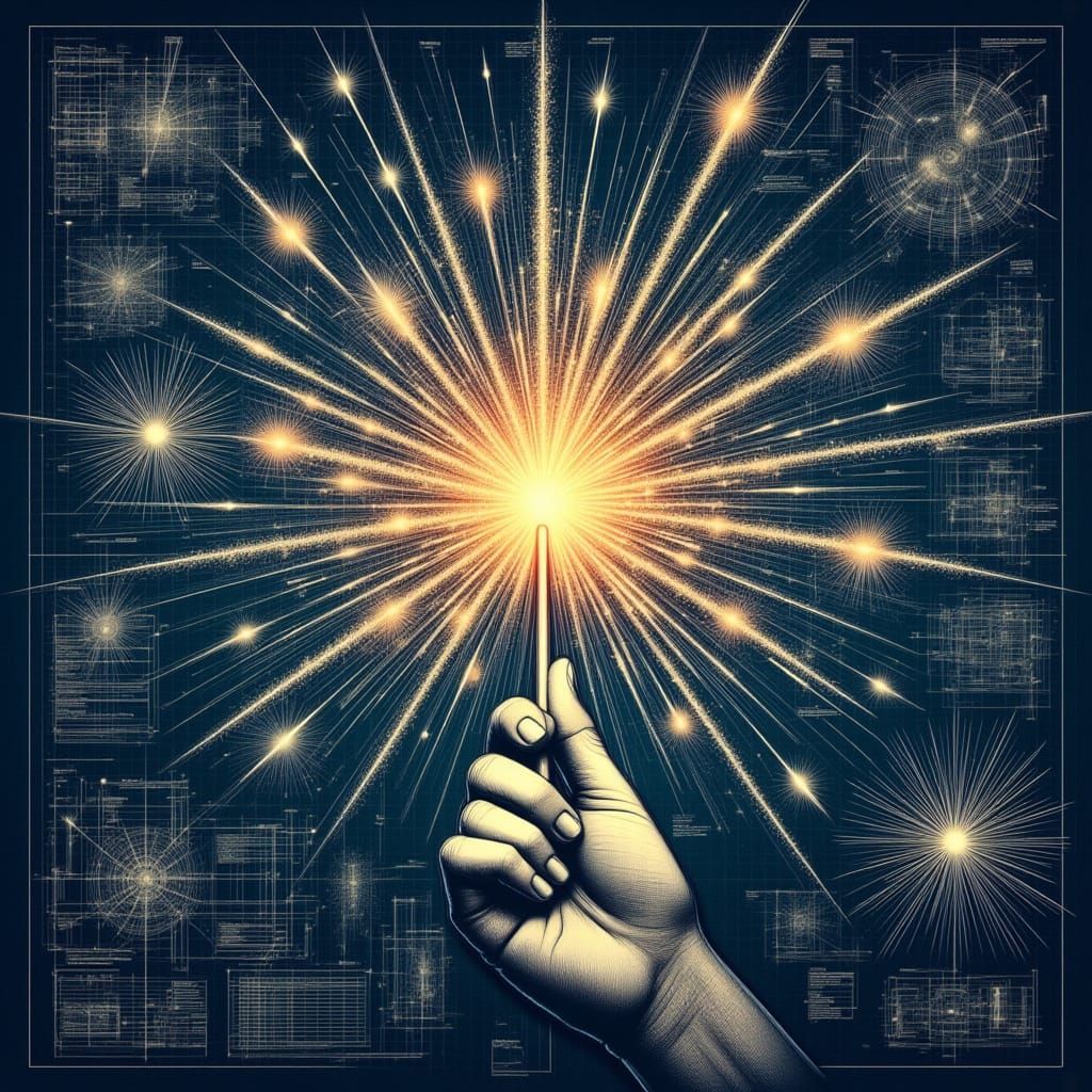 Fireworks Explosion Schematic with Match