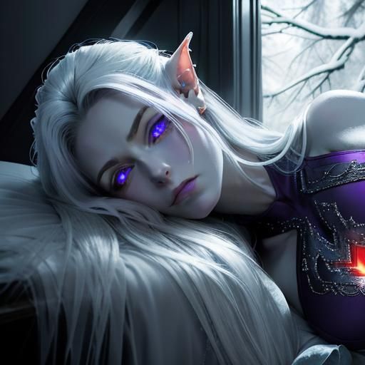 Towa in Bed: A Dreamlike Cinematic Film Still