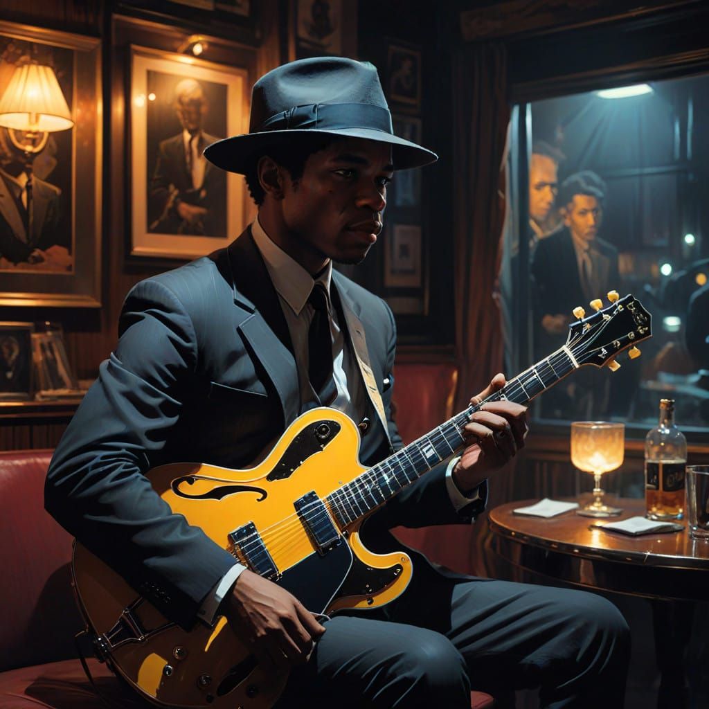 Sleek Jazz Musician in Vintage Club Style