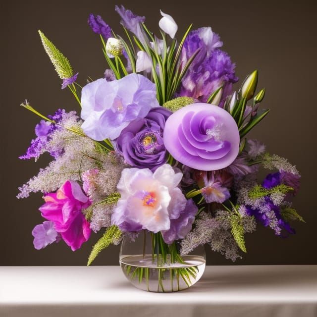 Dreamy Iris Still Life in Surreal Style